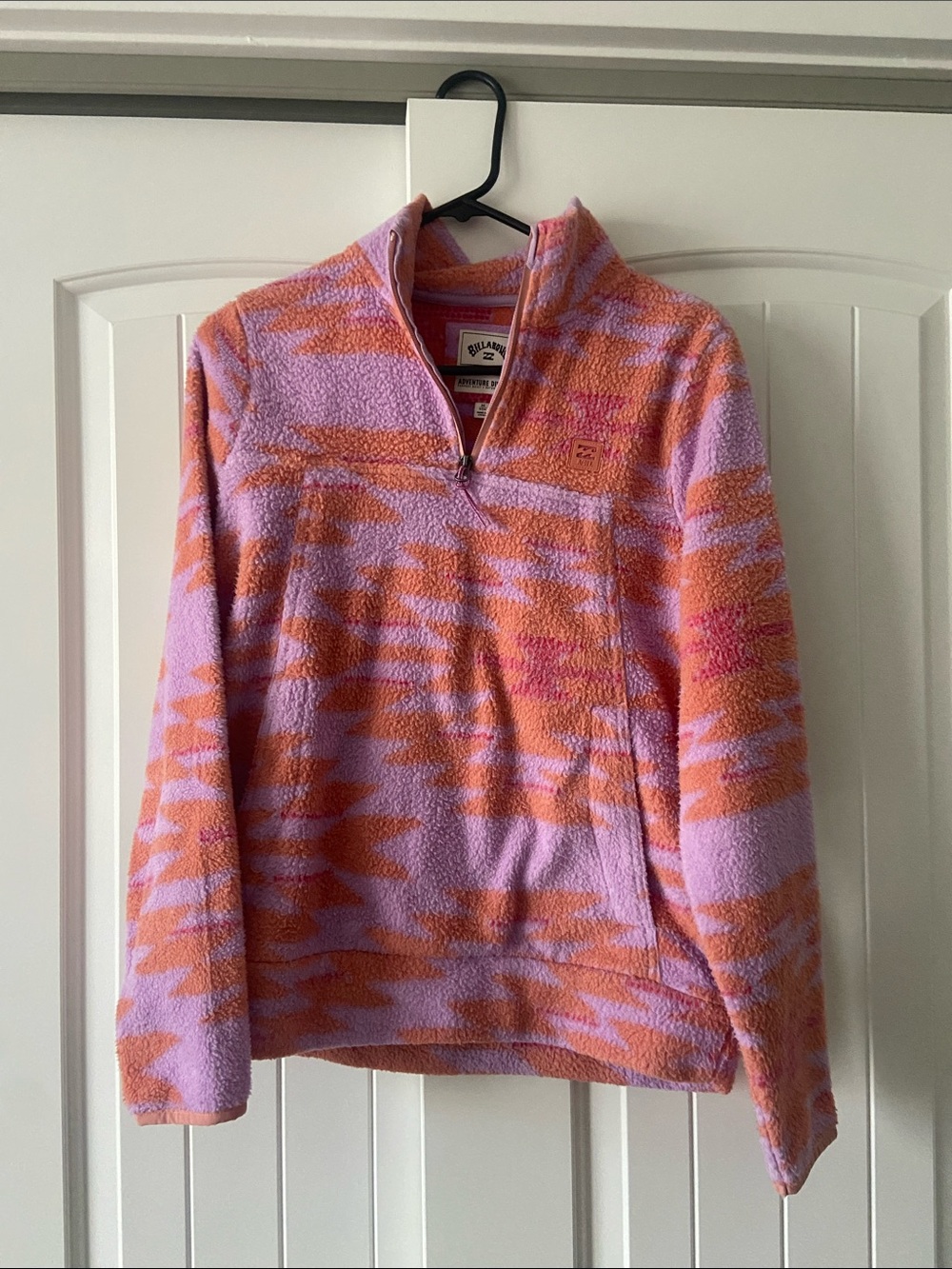 Billabong Lavender & Orange Teddy Quarter-Zip Jacket
